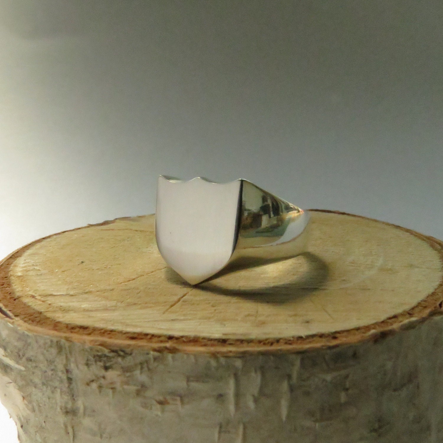 Sterling Silver Signet Shield Ring