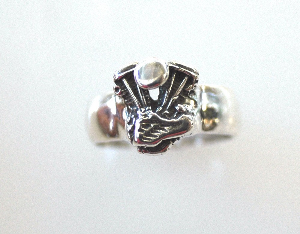 Pan Head Motor Ring - Motorcycle Biker Jewelry