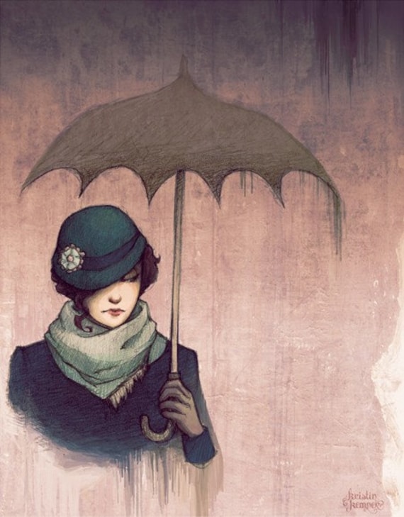 Winter Rains - Vintage Edition - 11x14 Fantasy Art Print Signed