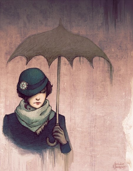 Winter Rains - Vintage Edition - 11x14 Fantasy Art Print Signed