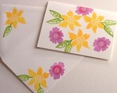 Daffodil Card, Hand Stamped with Matching Envelope
