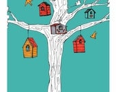 Birdhouse Print-Our Little Neighborhood