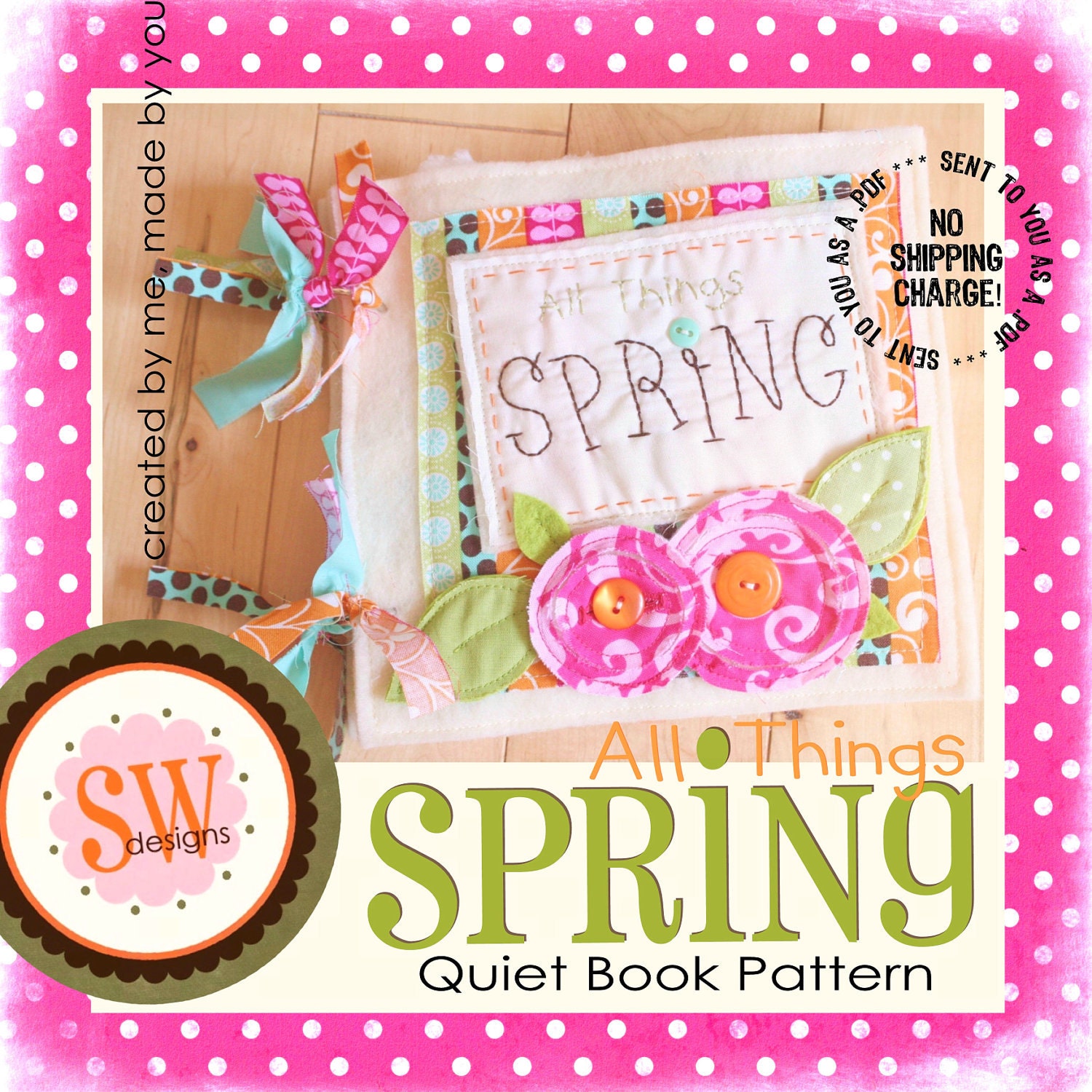 PATTERN for All Things Spring quiet/activity book - digital .PDF download