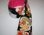 Dslr Camera Strap Cover / Lens Cap Pocket / Padded / Sugar Skull Hot Pink