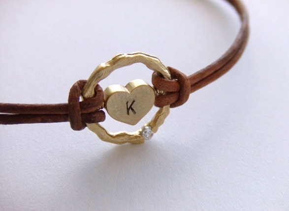 Eternity of the Heart, 14K Gold Plated Jewelry bracelet, Personalized bracelet, Heart Charm, Gift For Her