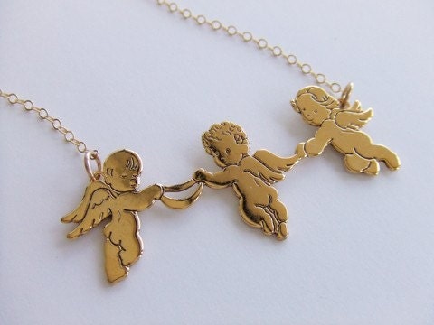 reserved for Fallon CHARLIE'S BABY ANGELS gold necklace