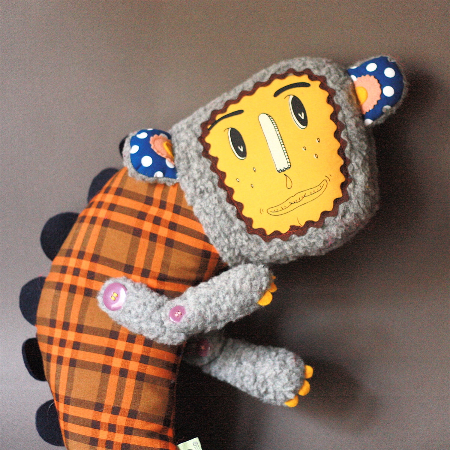 ON SALE Plush Monster Yalloup Von Racletten (with screenprinted face)