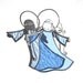 Stained Glass Angel - Julia - Blue Christmas Holiday Tree Ornament Wire Wings Religious Suncatcher 3 Dimensional