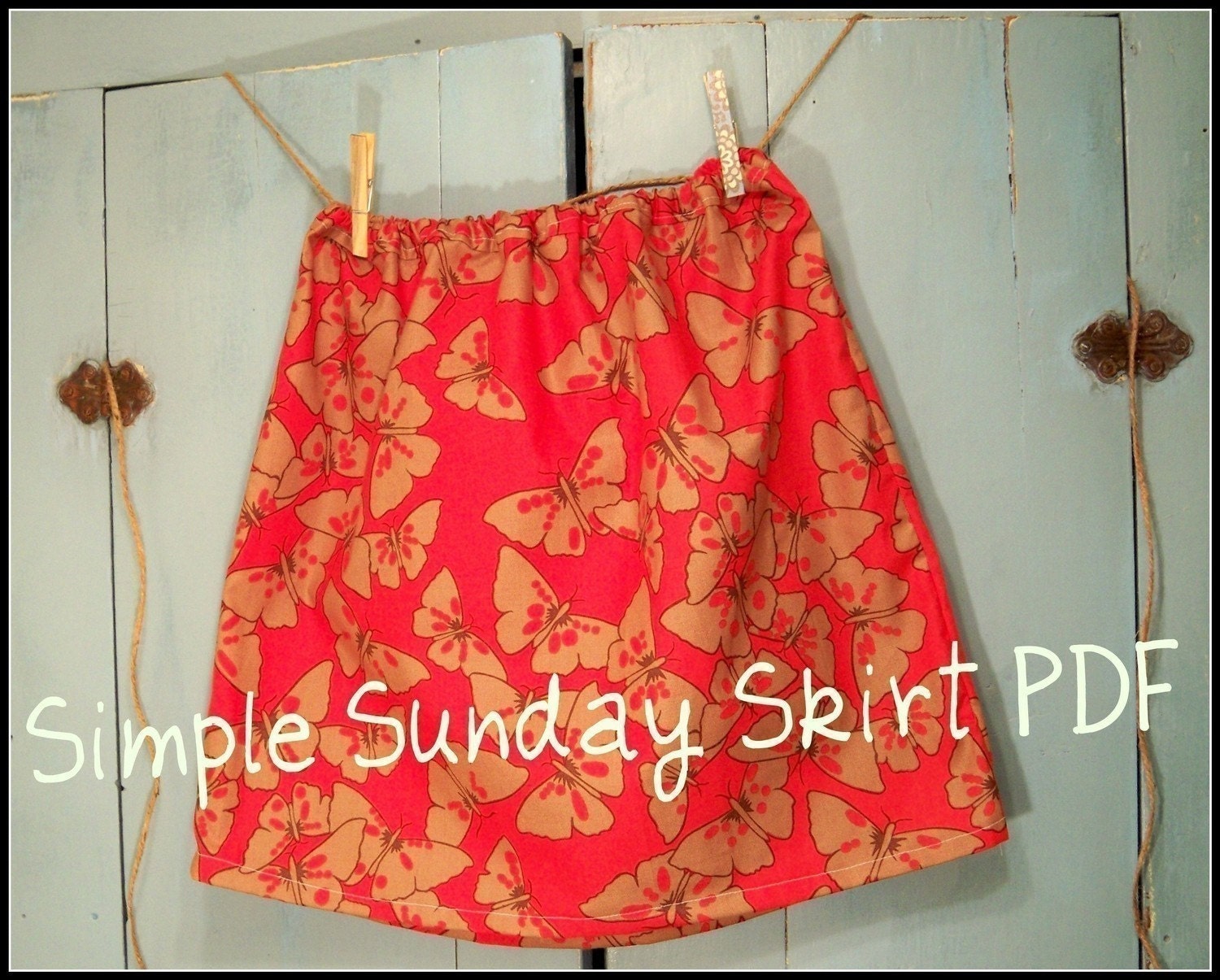 Skirt Pattern PDF Instructions, Simple Sunday Skirt, Easy 1 Hour Skirt, Drawstring or Elastic Waiste, For ALL SIZES