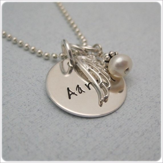 Personalized Remembrance Necklace - Hand Stamped Jewelry - My Angel Necklace