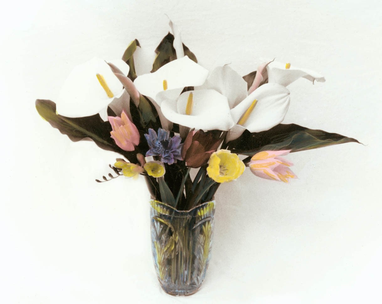 Lilies Tulips and Garden Flowers in Vase Fine Art Tinted Photo
