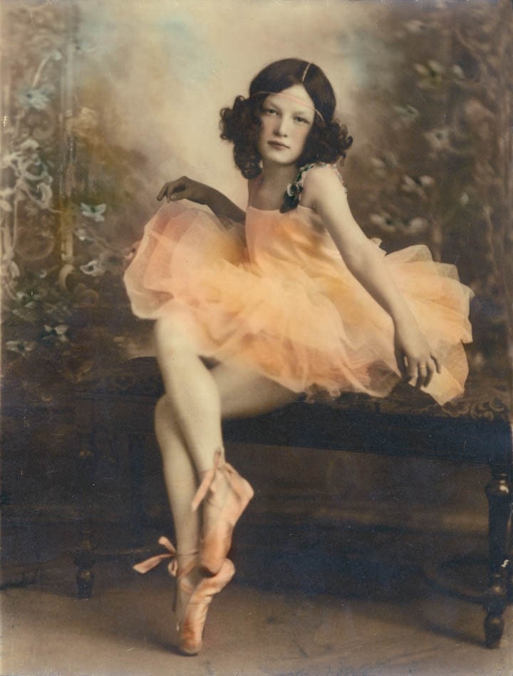 Anna Ballerina Beauty Tinted Vintage Photo Print