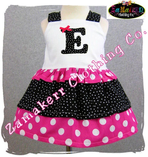 Custom Boutique Clothing Black N Pink Dots Tiered Twirl Jumper Ruffle Tunic Dress 3 6 9 12 18 24 month size 2T 2 3T 3 4T 4 5T 5 6 7 8