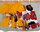 Custom Boutique Clothing Girl Peasant Dress Top Retro Floral Orange Ruffled Pant Outfit Set 3 6 9 12 18 24 month 2T 2 3T 3 4T 4 5T 5 6 7 8