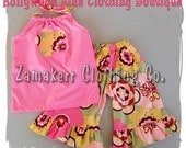 Custom Boutique Baby Girl Clothing Light Pink Pillowcase Top Floral Ruffle Pant Outfit Set 3 6 9 12 18 24 month 2T 2 3T 3 4T 4 5T 5 6 7 8