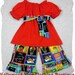 Girl Back to School Outfit - Custom Boutique Girl Clothes - Girl Peasant Top Outfit Set 3 6 9 12 18 24 month size 2T 2 3T 3 4T 4 5T 5 6 7 8