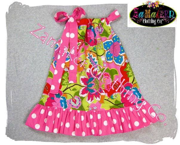 Girls Pillowcase Dress - GARDEN MEADOWS - Pillowcase Dress in Sizes 3, 6, 9, 12, 18, 24 month, 2, 2t, 3t, 3, 4, 4t, 5, 6, 7, 8