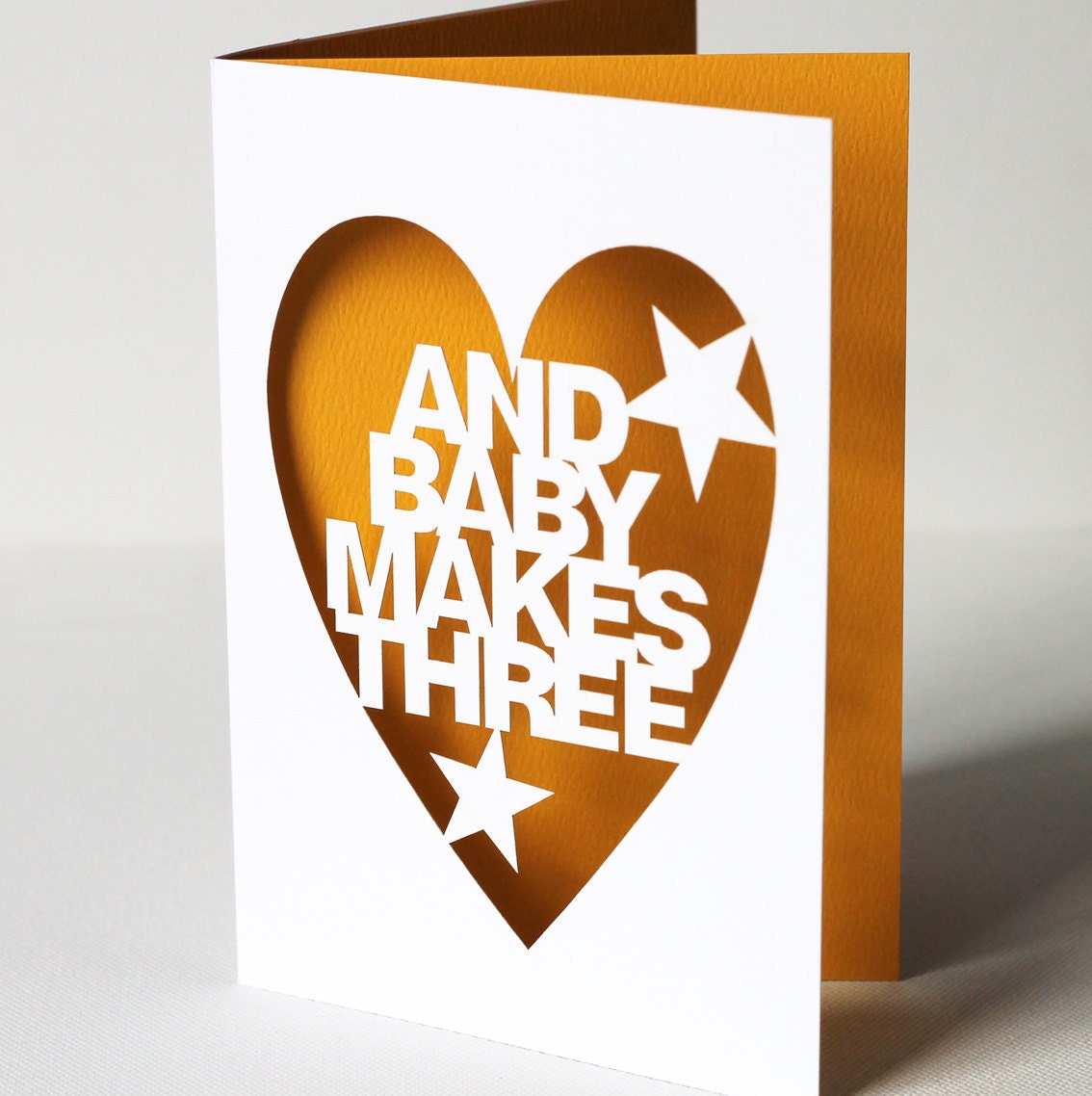 Papercut Celebration Greetings Card - And Baby Makes Three