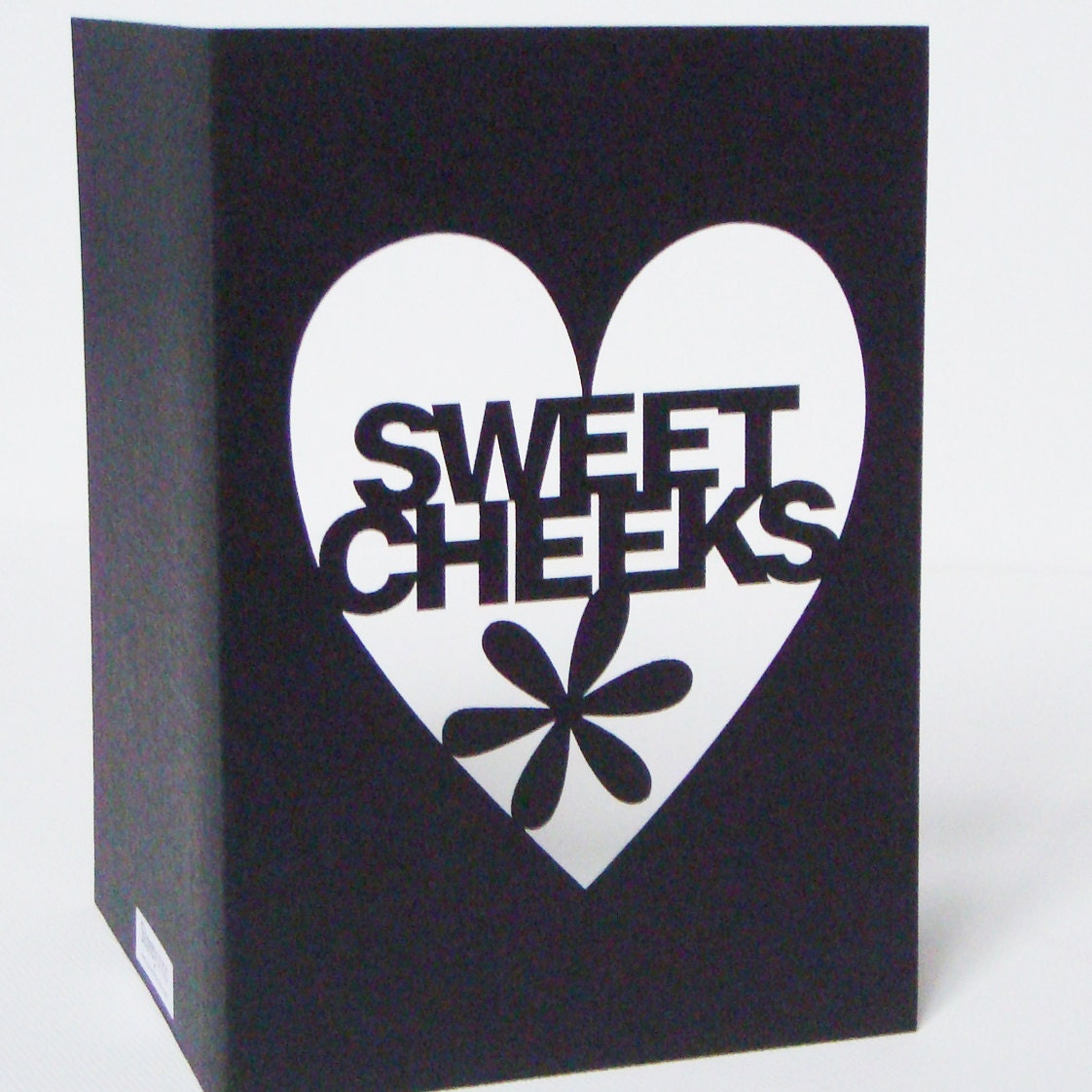 Sweet Cheeks Papercut Valentine Greetings Card - Black Red or Purple