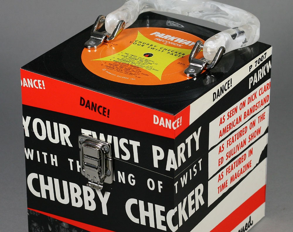 Recycled Record CD Case or Keepsake Box - Chubby Checker Your Twist Party