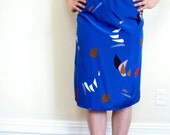 vintage 1970s HIGH-WAISTED silky summer skirt or strapless dress