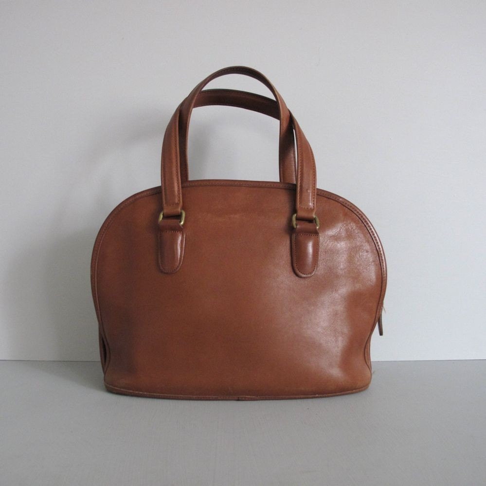 vintage MAPLE LEATHER bowler bag by Coach by on Etsy