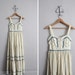 1970s vintage forget me not floral corset maxi dress
