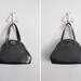 1970s vintage black leather doctor purse