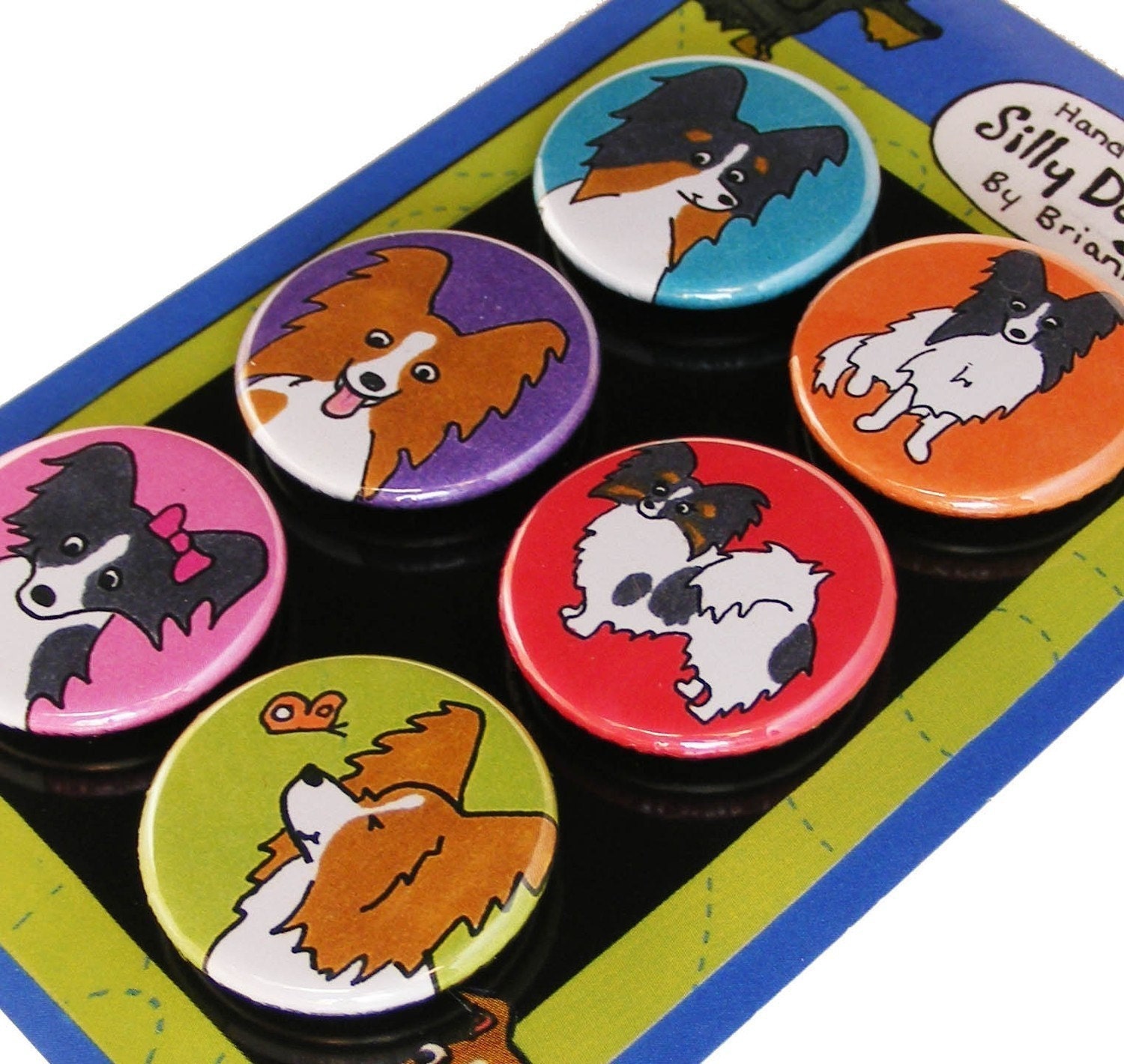 Papillon Silly Dog Magnets