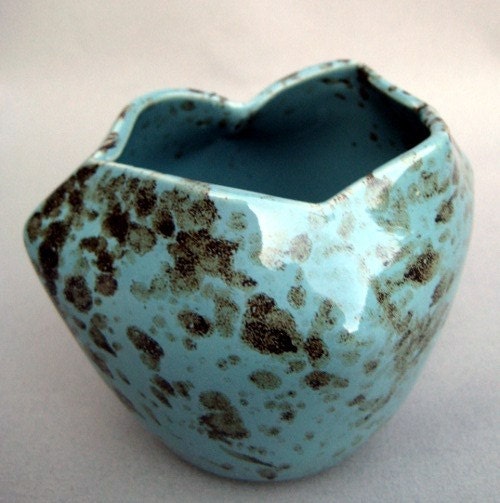 Speckled Robins Egg Bud Vase - Handmade wheel thrown stoneware pottery