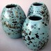 Porcelain Robins Egg Vase Trio