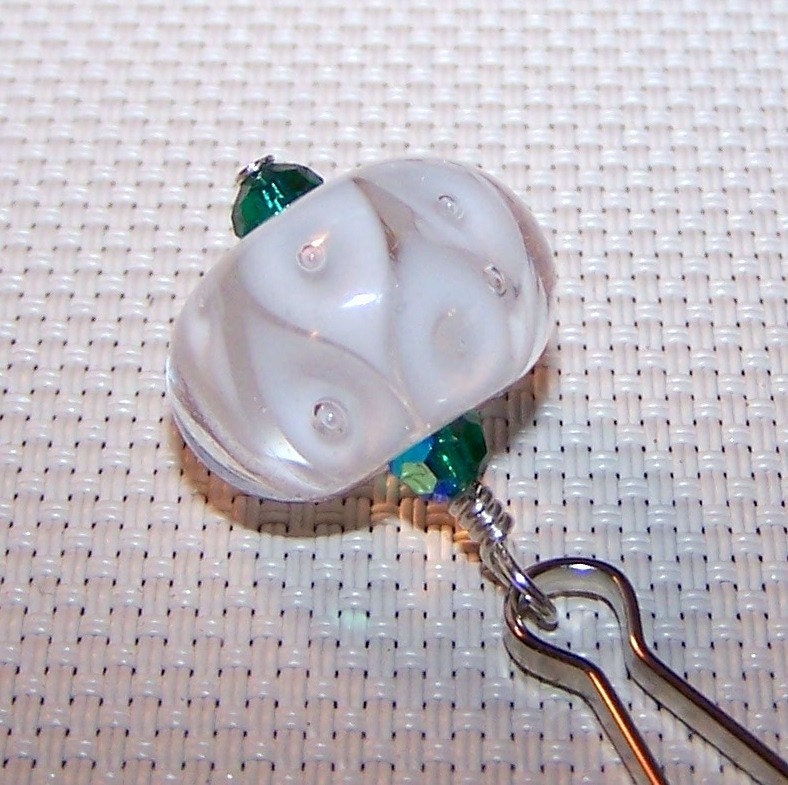Purse Zipper Pull, Handmade Lampwork Glass Bead, Lampwork Bead Accessory