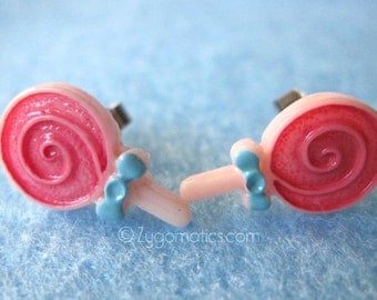 Sweet Tiny Pink Lollipops Studs Earrings