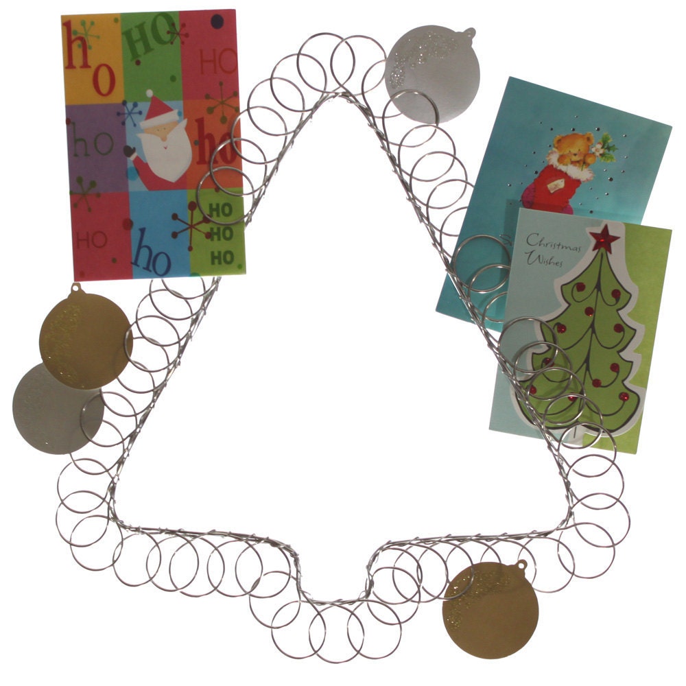 Tree Wreath Wall Card Holder by LadybugWireworks on Etsy