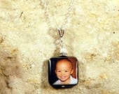Design Your Own - Custom Photo Mother of Pearl Necklace with choice of styles and chains