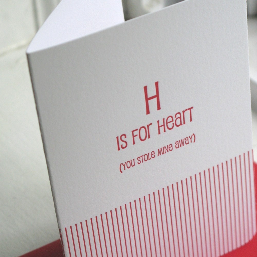 H is for Heart (Letterpress)