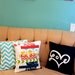 Love Print Pillow Cover in Navy