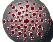 Silver and Red Starburst Hand Painted Drawer Knob