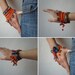 Fuchsia Magdalenae ... Freeform Crochet Cuff - Flowers - Orange Red Blue Lime