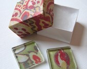 CLEARANCE - Bold Flowers Origami Box with Two Matching Ice Magnets