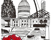 St. Louis Love gocco art print