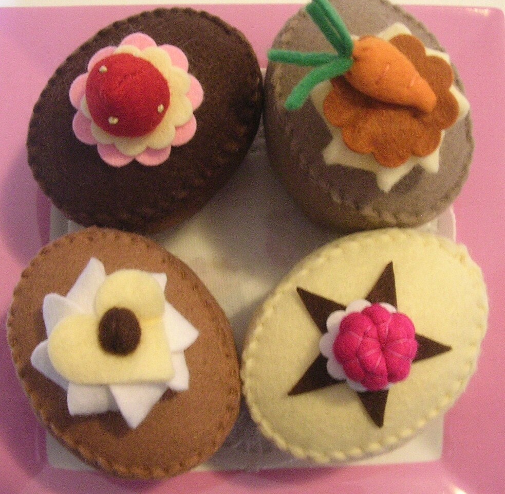 Fun Felt Foods Fancy Friands - set of 4