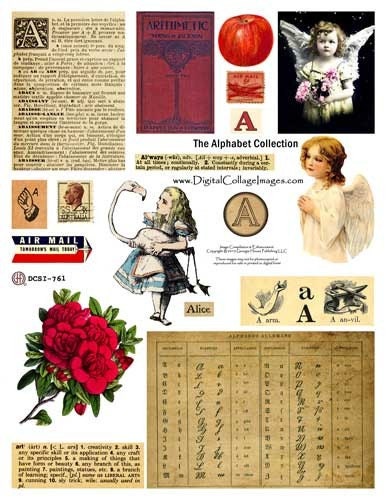 Instant Download  Alphabet Collage Sheet  Letter A Alphabet Collection Collage Sheets DCS-761 DigitalCollageSheets, Printables, Downloads