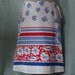 SALE Bright Flower Skirt in Red and Blue, Vintage Tablecloth, Size 14