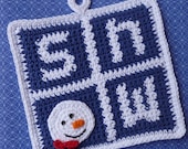 Snow Potholder Crochet PATTERN - INSTANT DOWNLOAD