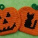 Halloween Pumpkin Potholders Crochet PATTERN Set - INSTANT DOWNLOAD