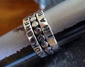 Beaded Triple Stacking Set of Sentiment Rings - Creative Mode