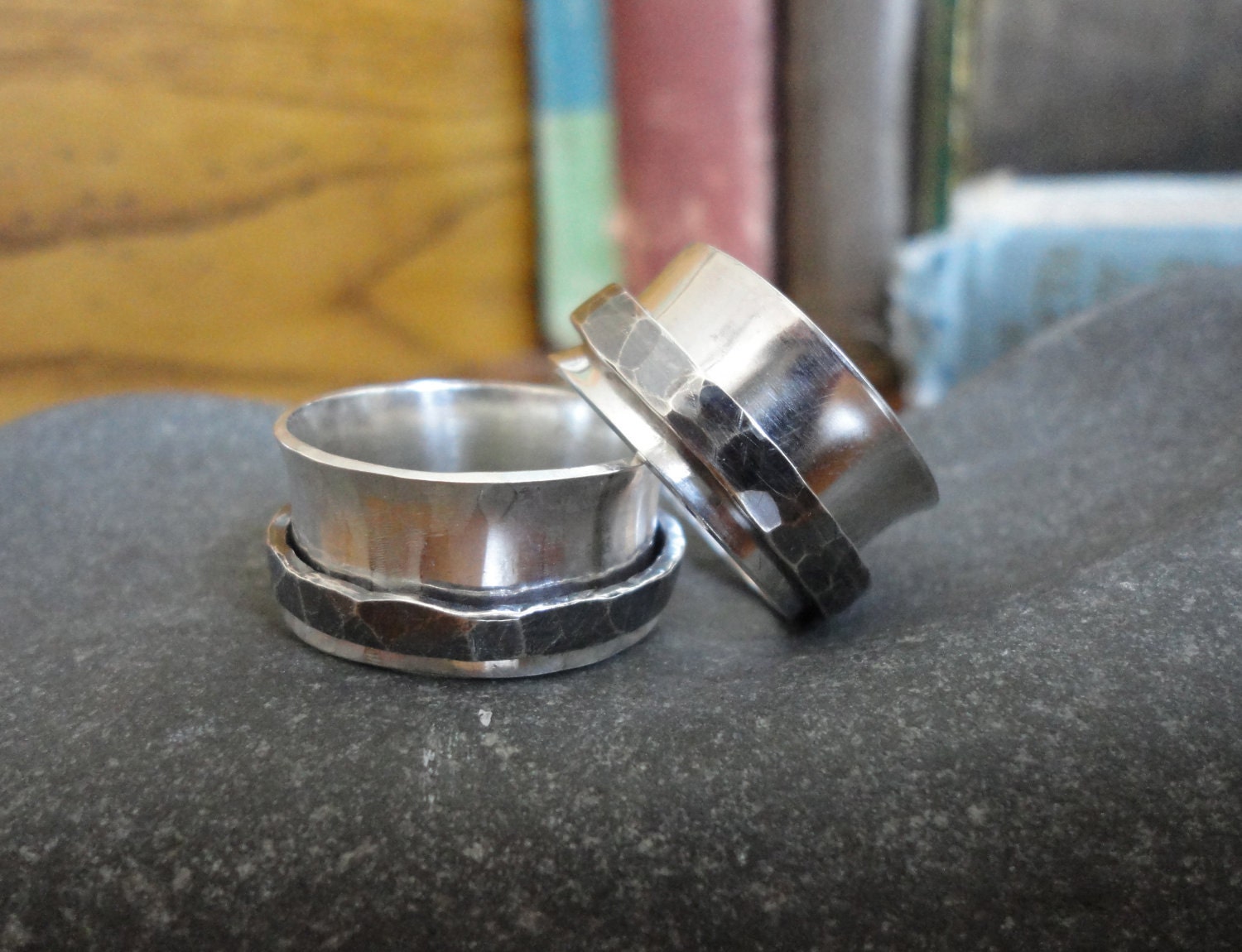 Sterling Silver Spinner Ring with Heavy Antiquing - Creative Mode