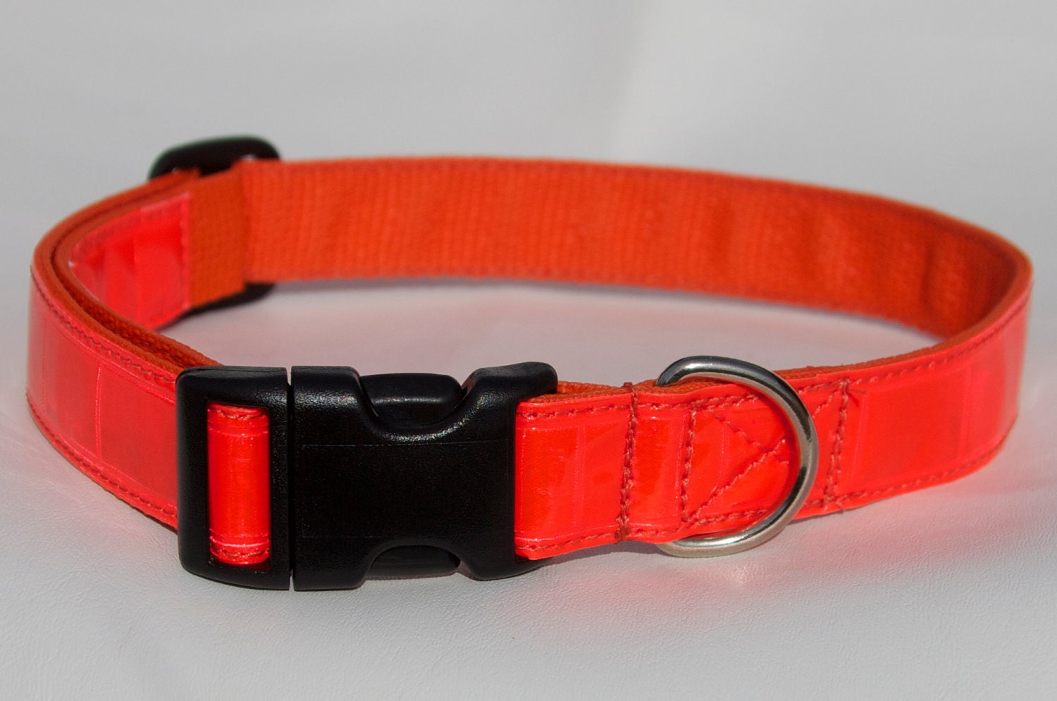 Reflective Dog Collar Hunter Orange Safety Collar by COZYHORSE