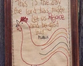 Primitive Stitchery Pattern - Rejoice Instant Download